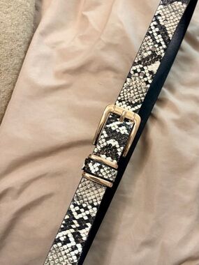 Reptile Pattern Belt - Black and White